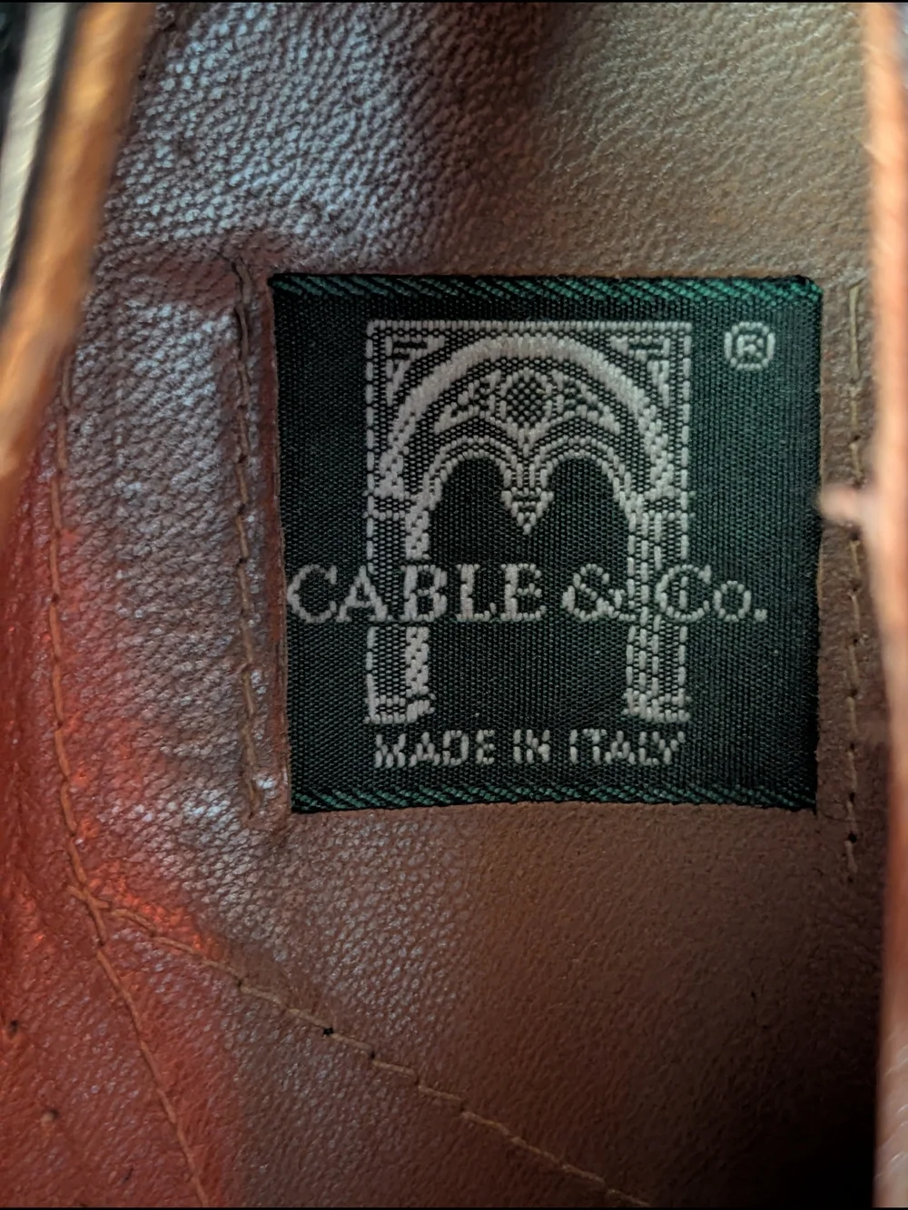 CABLE & CO. Men's Italian Black Leather Lace-Up Brogue Derby Dress Shoes 12D